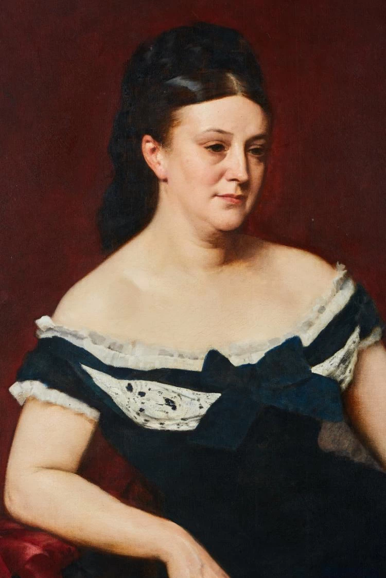 Ritratto della Contessa Marie Louise Caroline Yvonne marchesa De Sesmaisons - dettaglio